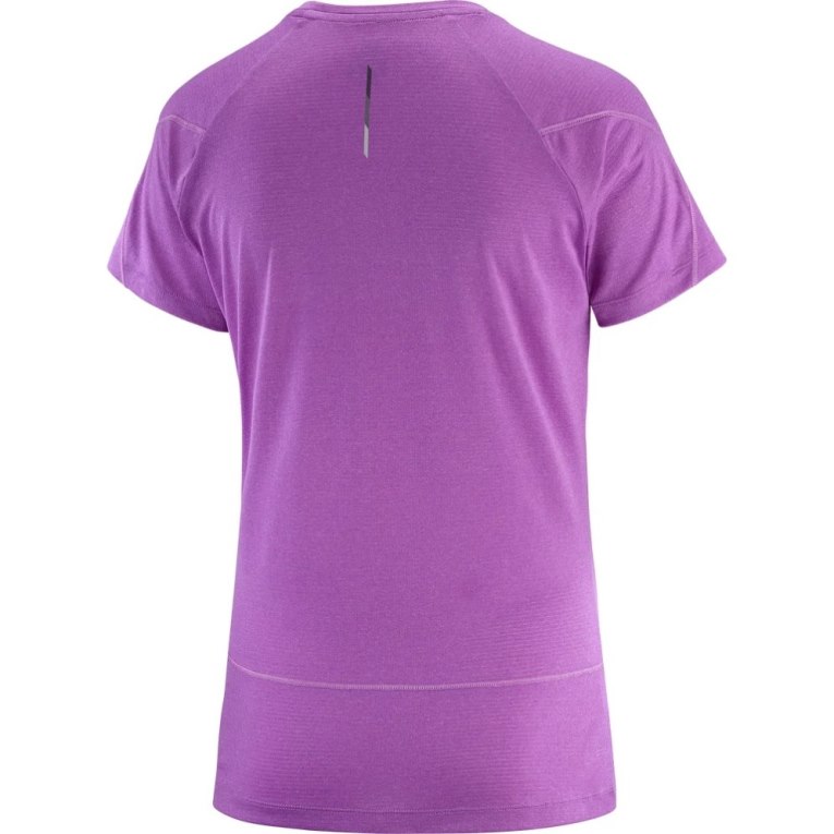 Lavender Salomon Cross Run Short Sleeve Women's T-Shirts | IE FN7893